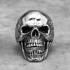 Vintage Broken Skull Stainless Steel Mens Rings Punk Gothic Stylish for Male Boyfriend Biker Jewelry Creativity Gift