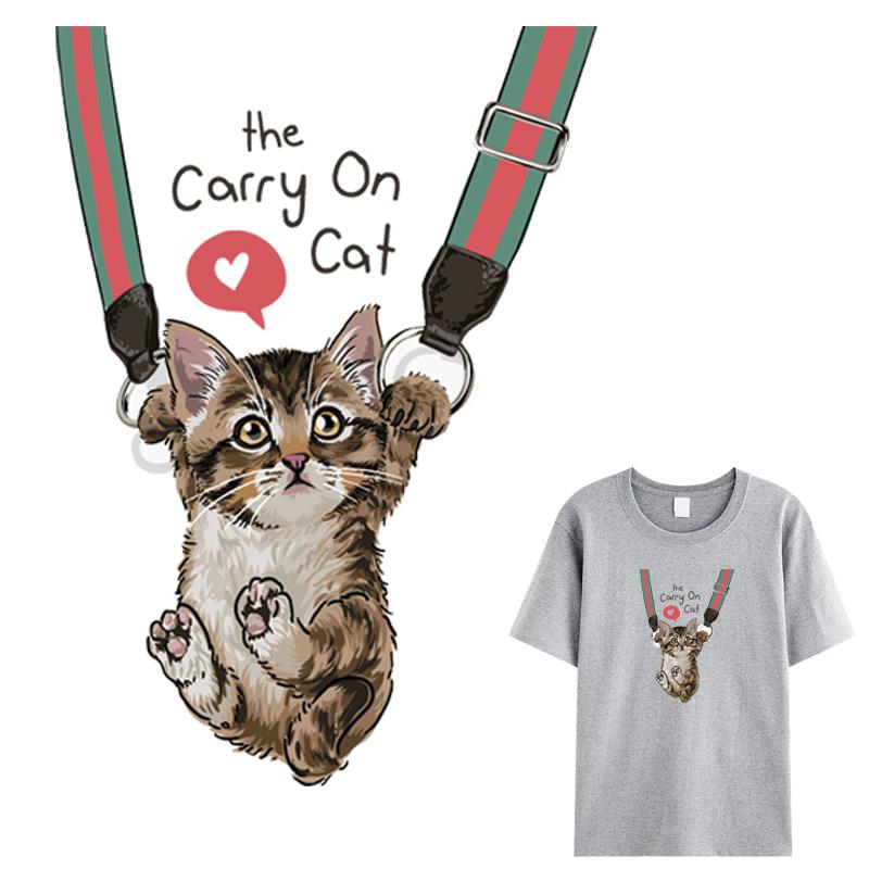 Наклейки с изображением кота для одежды, футболки для мальчиков, платья, наклейки на одежду, новый дизайн, нашивка «сделай сам», на одежду, можно стирать