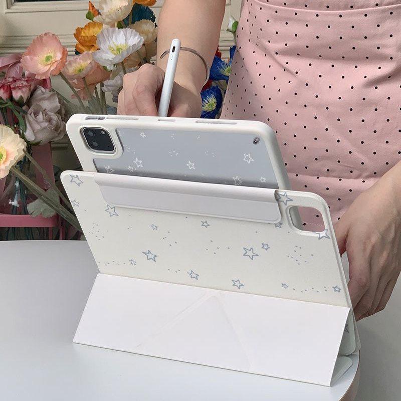 Белый фон Звезды Чехол для Магнитный Раздельный iPad Pro 13 11-го M5 M4 12.9 A16 10 8 7 9-го 10-го Air 11 M2 M3 Mini Чехол для Планшета