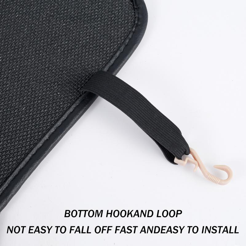 2Pcs PU Leather Car Anti Kick Mat Protector Pad Auto Seat Back Protector Cover Back Seat Organizer with Storage Bag Waterproof
