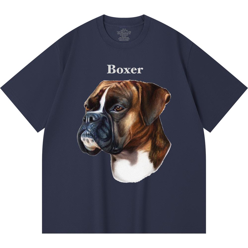 Футболка из 100% хлопка плотностью 230 г/м2, боксеры с принтом, забавная футболка из чесаного хлопка в стиле Харадзюку