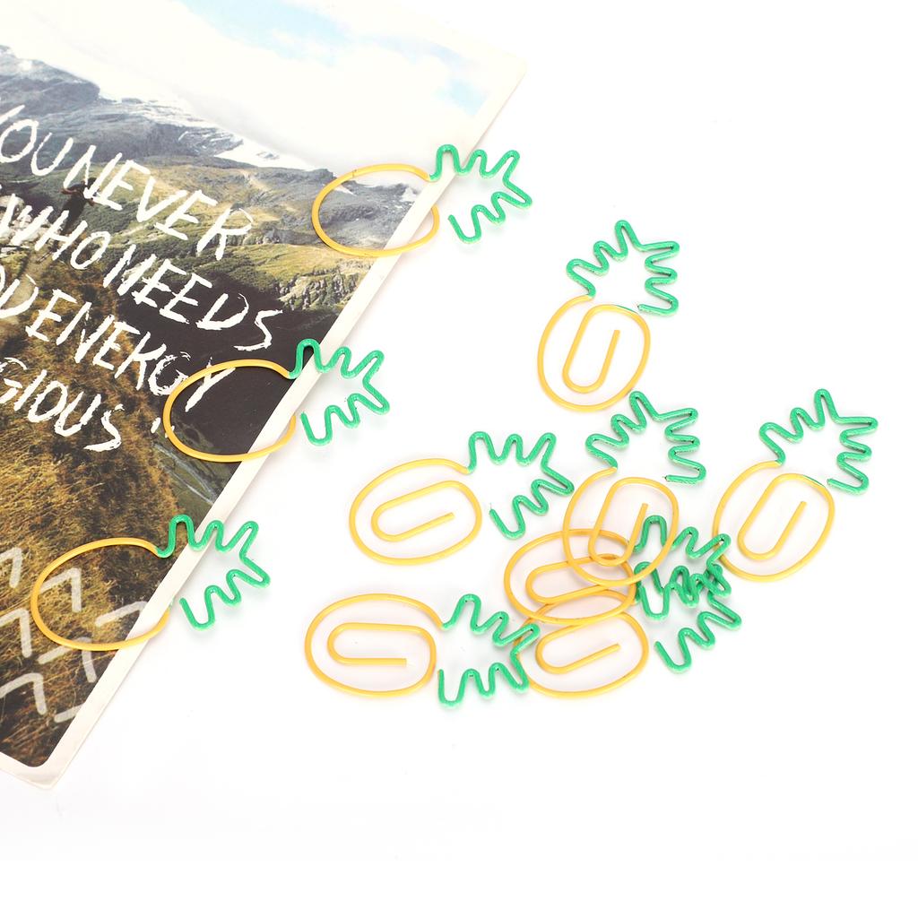 20Pcs Paper Clips Bookmarks Planner Clip Fruit Shaped Pin 2‑Color Office Supplies School Gifts