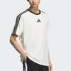 Adidas Логотип с 3 полосками Свободный крой Пуловер с круглым вырезом Футболка с коротким рукавом Мужские футболки Хан-Нефритово-белый KC3867