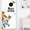 Украшения для дома, настенные наклейки для детской комнаты, наклейки на дверь, рисунок с изображением животных из мультфильмов, слон, жираф