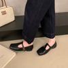 2025 New French Retro Versatile Word with Flat Bottom Suede Square Head Shallow Mouth Mary Jane Shoes Autumn