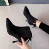 Fashion Pointed Toe Sexy Pole Women's Ankle Boots Elegant with Medium Heels Stripper Booties Footwear Short Shoes for Woman Hot Sale Pu