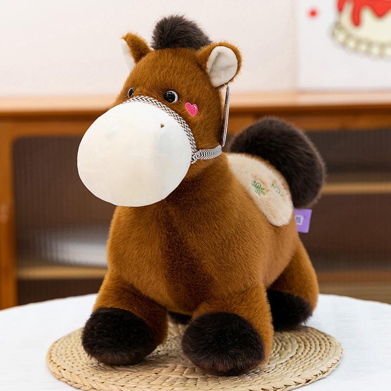 Cartoon Small Horse Cloth Plush Toy Grassland Scenic Area Souvenirs Year of The Horse Mascot Home Decoration