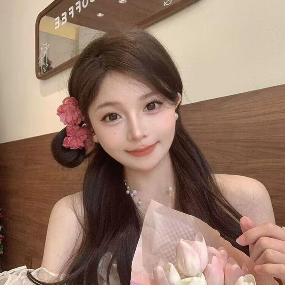 Cloth Children Hair Catches Simulated Flower Hair Crab Clip French Flower Hair Claw Beach