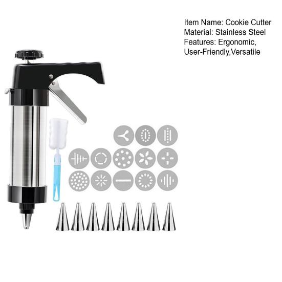 Пресс для печенья Набор формочек для печенья из нержавеющей стали для начинающих Экструдер для теста для печенья с эргономичной