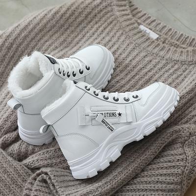 Зимние сапоги, женские ботильоны, теплая зимняя женская обувь из полиуретана, кроссовки на плоской подошве, женская обувь на шнуровке, женские короткие зимние сапоги