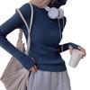 Women Sweater Turtleneck Long Sleeve Slim Fit Knitting Tops Solid Color Soft Elastic Fabric Bottom Tops Daily Wear