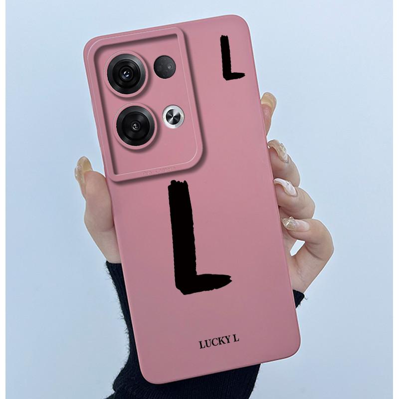 Для OPPO Reno 8 Pro 5G Reno8 Reno8 Pro Plus Ударопрочный Чехол для Телефона Счастливая Первая Буква Чехол Силиконовый Мягкий Матовый Задняя Крышка