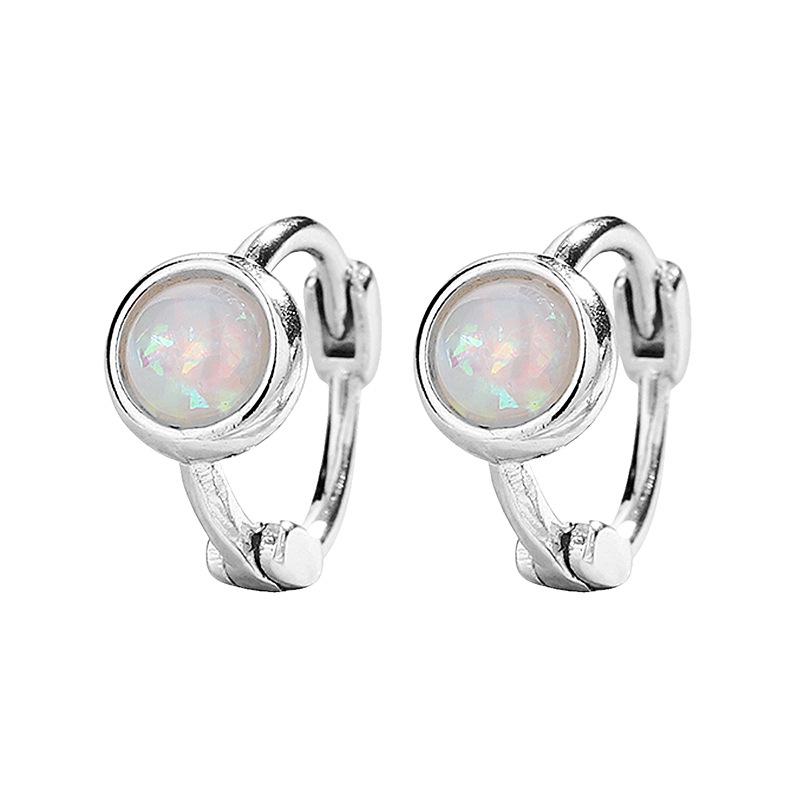 Модные женские мини цветные опаловые каффы для ушей - Геометрические круглые серьги