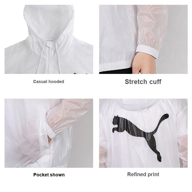 Puma Ветрозащитная куртка с капюшоном на молнии с защитой от солнца, мужская верхняя одежда, белая 599904-02