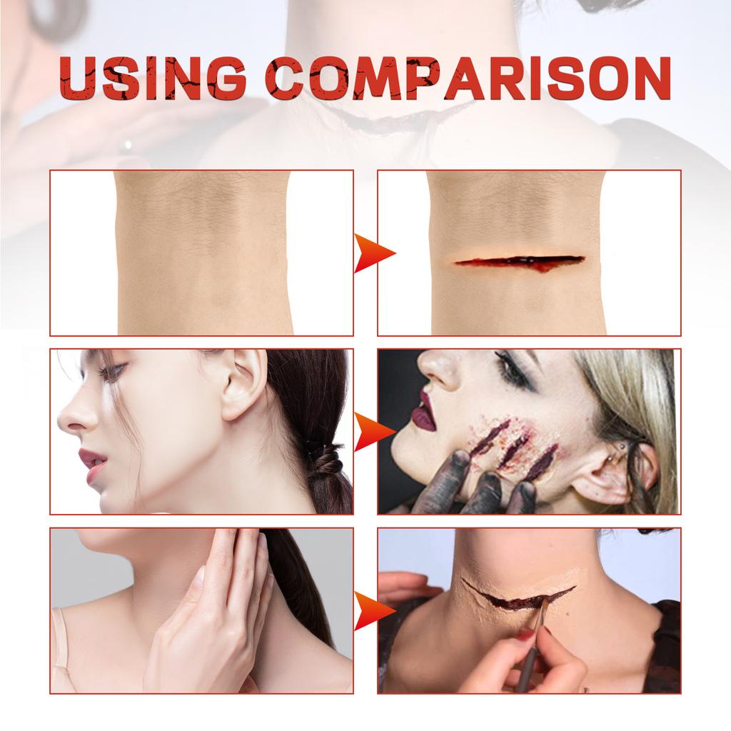 EELHOE Halloween Makeup Kit Special Effect Painting Fake Wax Scar Blood Scar Painting Fake Wax Set Makeup Party 130ml