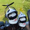 Handlebar Ornament Bikes Cat Motorcycle Decoration Electric Car Motorcycle Ornaments with Helmets Motorbikes Accessories