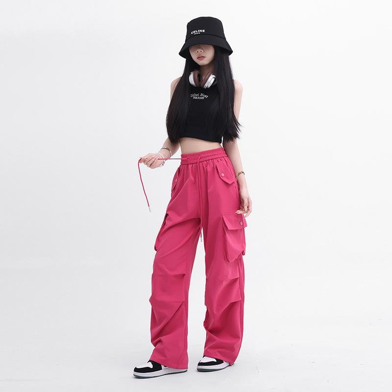 Женские рабочие повседневные брюки прямого покроя с высокой талией. Осень. Новые свободные спортивные брюки с драпировкой и широкими штанинами.