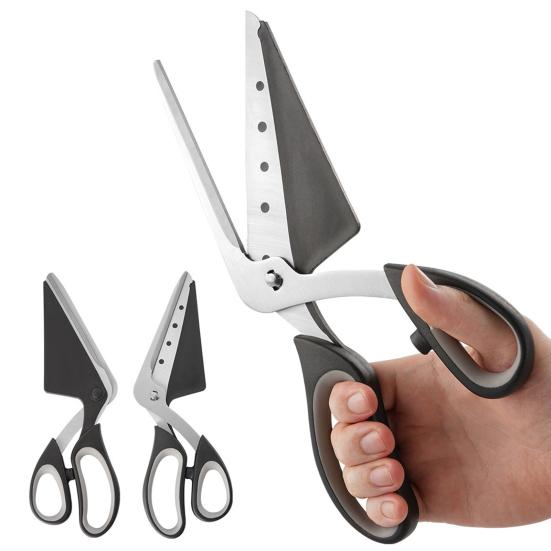 Pizza Scissors with Removable Spatula Stainless Steel Blades Pizza Cutter Shears Multifunctional Kitchen Scissors for Pizza Sandwiches Herbs