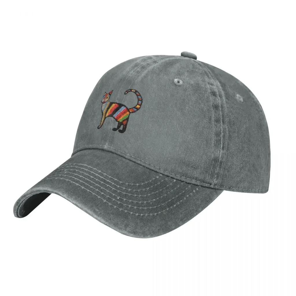 Colorful Embroidered Cat Cowboy Hat Snapback Cap Fluffy Hat Military Cap Man Trucker Hat Mens Tennis Women's