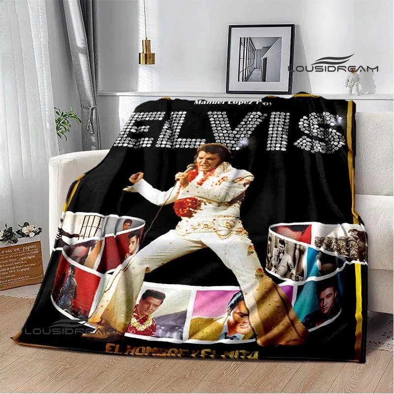 E-Elvis-Presley Retro print blanket blankets for beds Picnic blankets Flange blanket Soft and comfortable blanket birthday gift