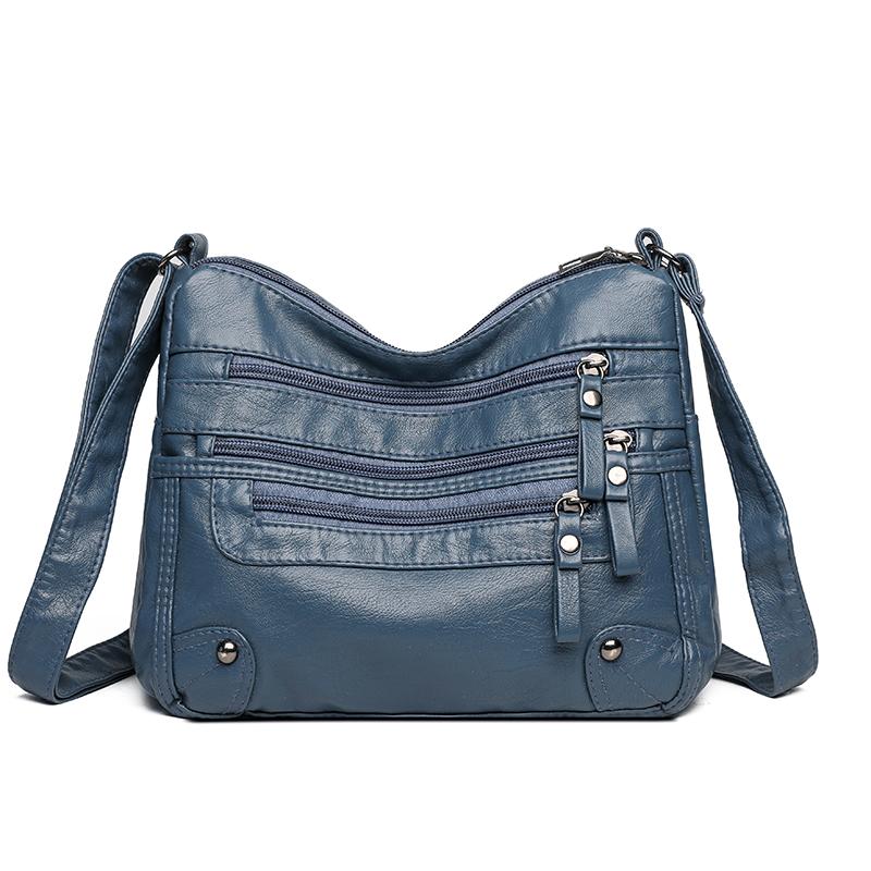Женская сумка с несколькими карманами, мягкая кожаная сумка через плечо для мам среднего возраста