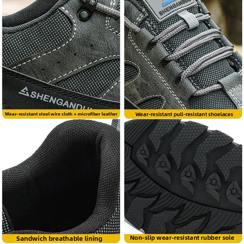 Oulylan Puncture-Proof Labor Footwear Anti Odor Breathable Security Shoes Men Work Sneakers Steel Toe Anti Smashing Safety Boots
