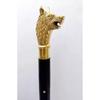 Antique Designer Shinny Brass Wolf Head Handle Black Wooden Walking Stick Gift