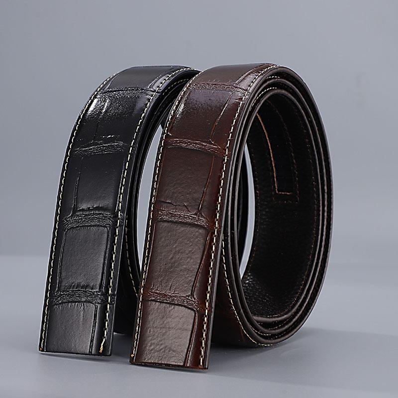 First Layer Cowhide Automatic Belt Men'S Business Crocodile Pattern Dragon Green Belt Wide Waist Seal