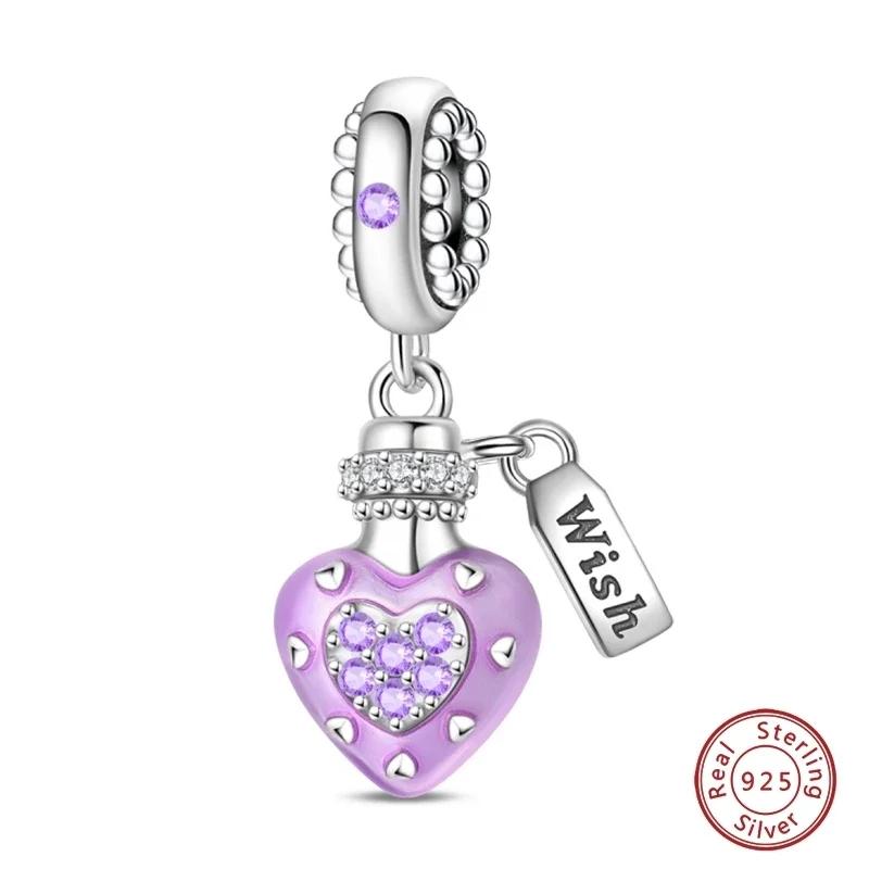 Медь Светящийся Синий Шарм Бутылочка Желаний Ангел Раковина Подвеска Бусина Подходит Браслет Сделай Сам Изысканное Изготовление Ювелирных Изделий