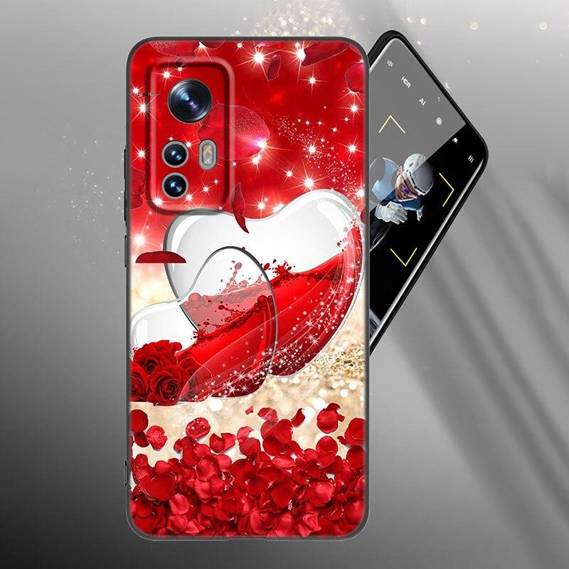 Love Rose Gold Style Phone Case For Xiaomi Mi 10T 11i 11T Note 10 11 Lite NE F1 POCO F3 M3 X3 GT NFC M4 X4 Pro 5G Black Cover