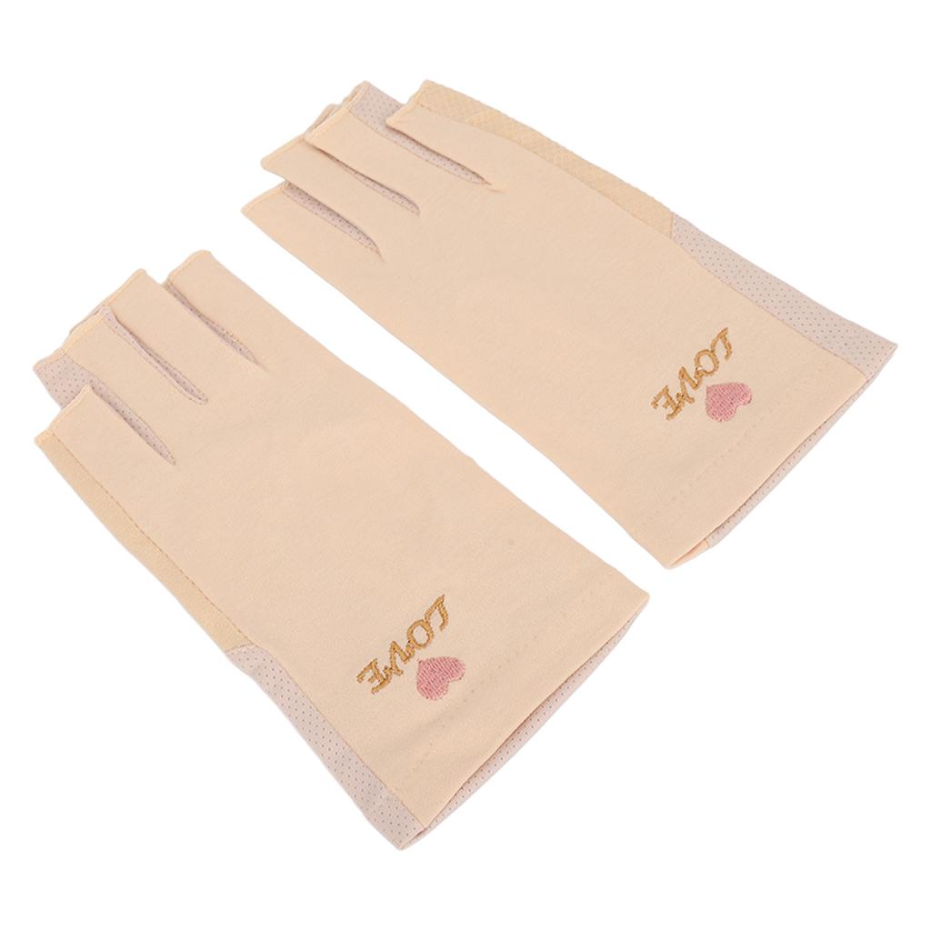 Manicure Gloves UV Protection Stretchy Breathable Fingerless Fiber Cotton Nail Lamp Gloves for Home