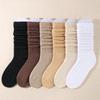 6 Pairs Women's Slouch Knit Socks Women Scrunch Socks Women Scrunchie Socks Women Crew Socks Maillard Color