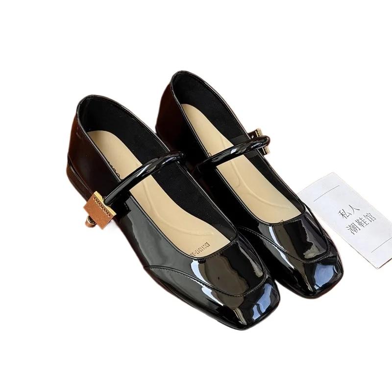 Туфли Мэри Джейн для женщин, модные женские туфли на среднем каблуке, мягкие и удобные красные балетки, Zapatos De Mujer