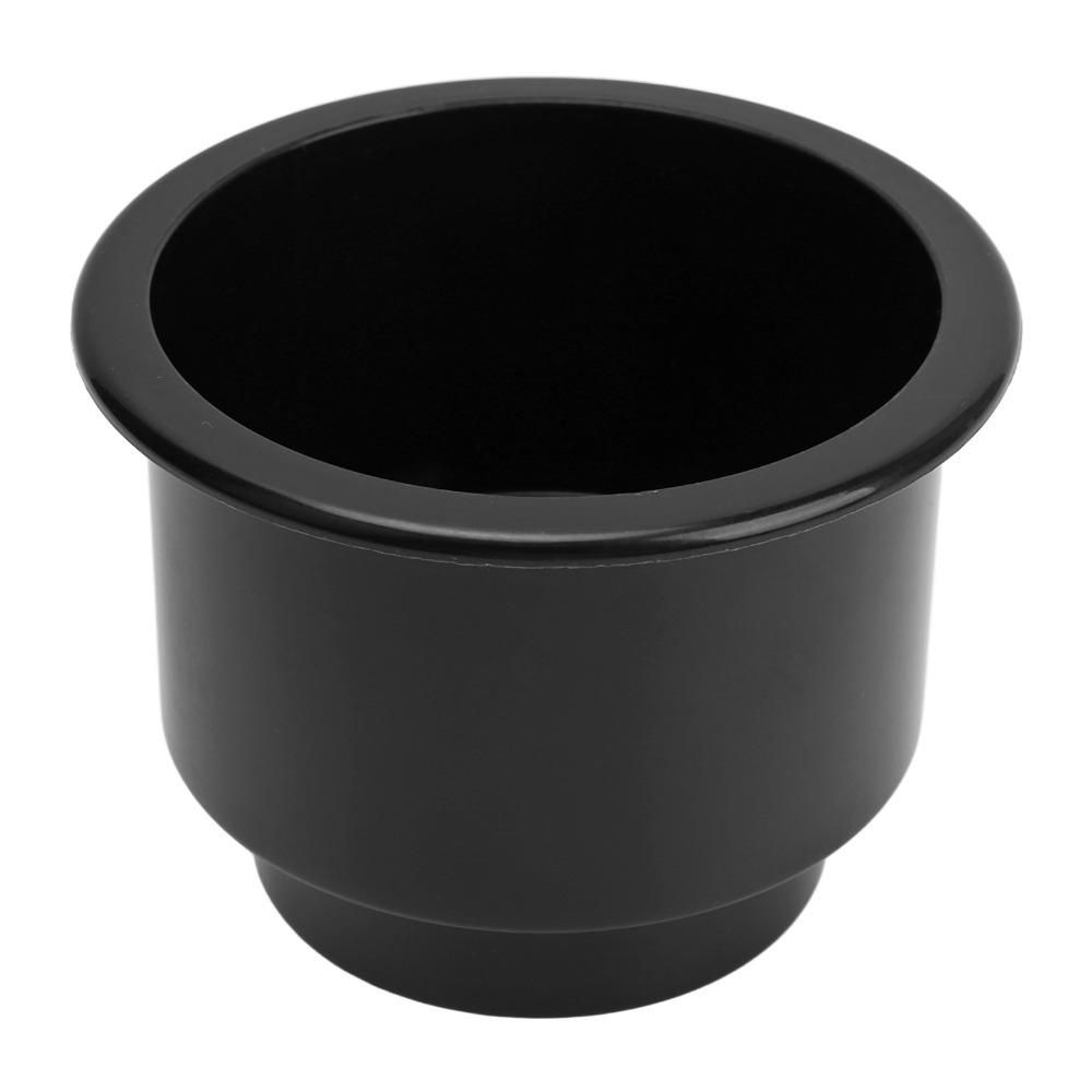 Easy Clean Black Cup Holder White Smooth Surface Recessed Drink Holder Drain Hole Insert Drink Holders Yacht Use