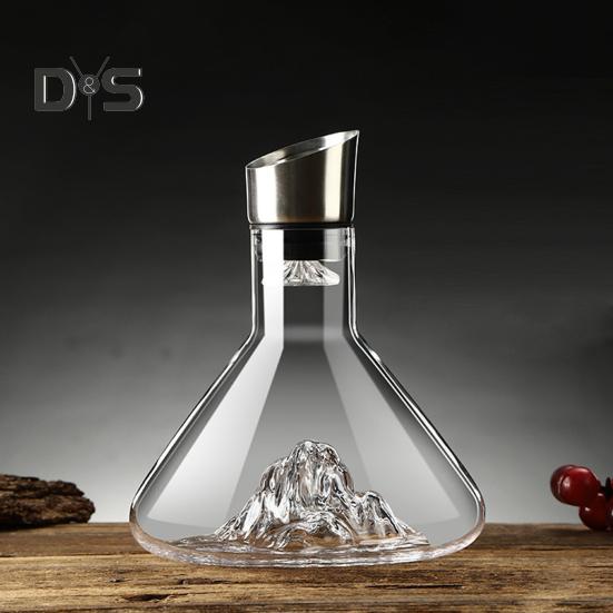 Стеклянный графин для вина с аэратором, фильтрация из нержавеющей стали, 12 каналов аэрации, емкость 1600 мл, графин для красного вина ручной работы для винных бутылок