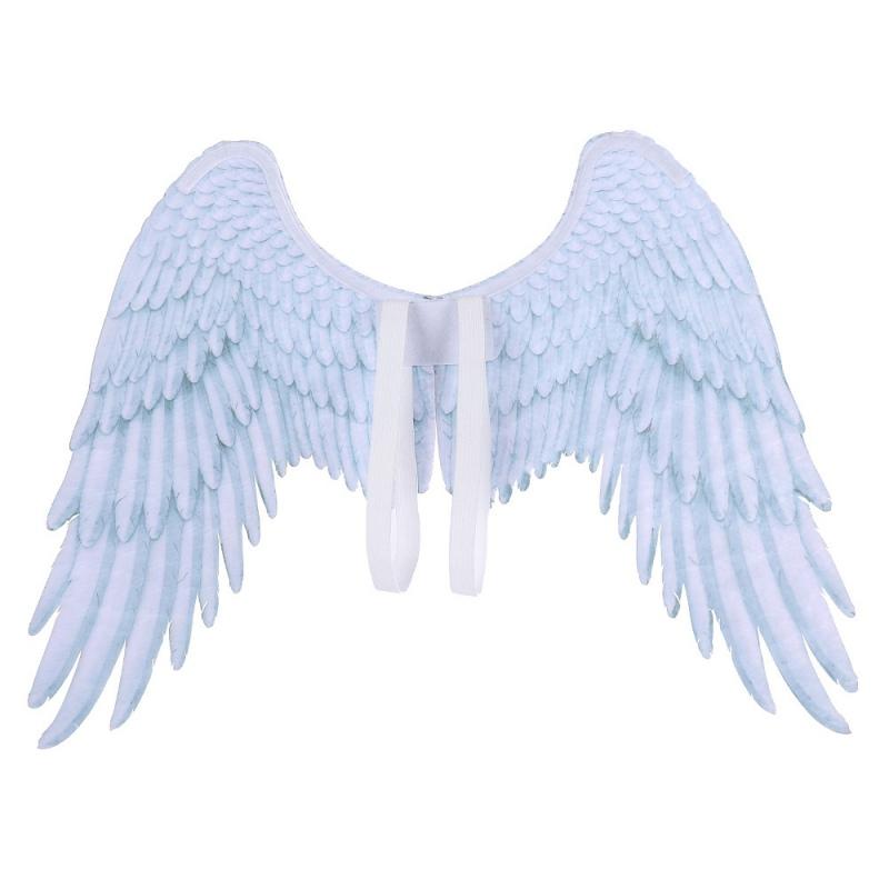 Нетканый материал 3D Крылья Ангела Хэллоуин Марди Гра Тематический костюм для вечеринки Косплей Крылья для детей 5-10 лет