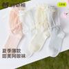 Girls' socks, summer pure cotton princess mesh socks, children's spring and summer high tube pile socks, girls' lace long tube cotton socks