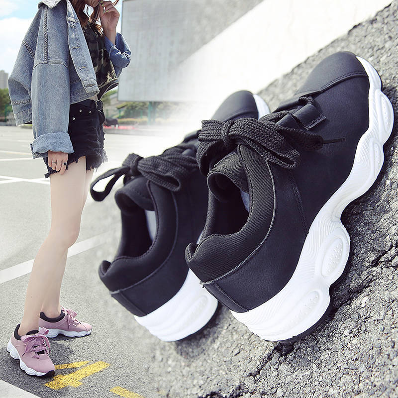 Spring New Women's Casual Shoes Korean Version of Student Platform Sports Shoes Running Shoes Fashion Versatile Trendy Shoes