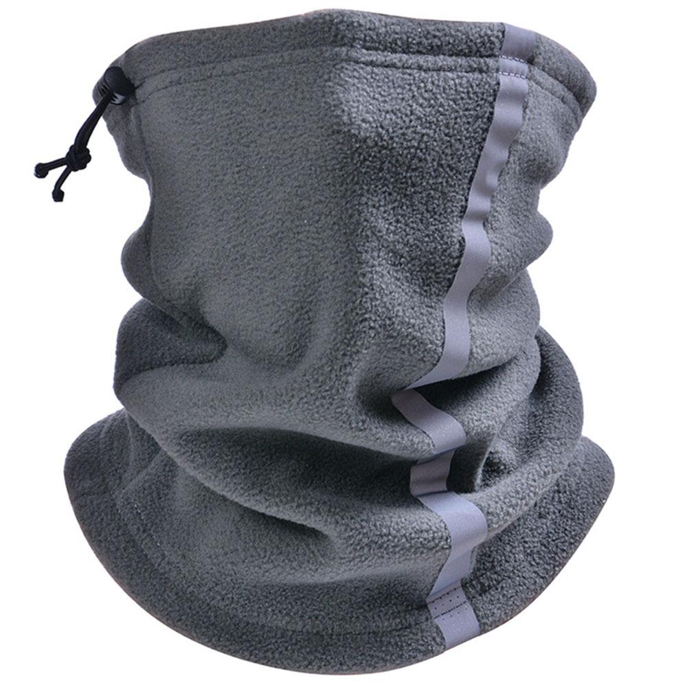 Polar Fleece Winter Neck Warmer Adjustable Drawstring Half Face Cover Night Riding