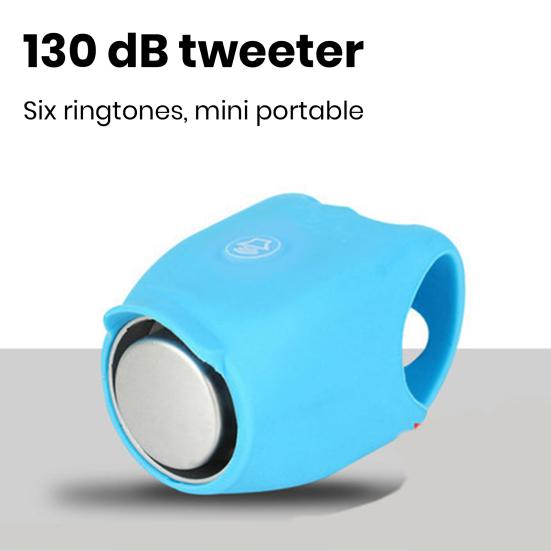 Electric Bicycle Bell Handlebar Mounted 130dB High Decibel Rainproof Battery Operated Universal Silicone