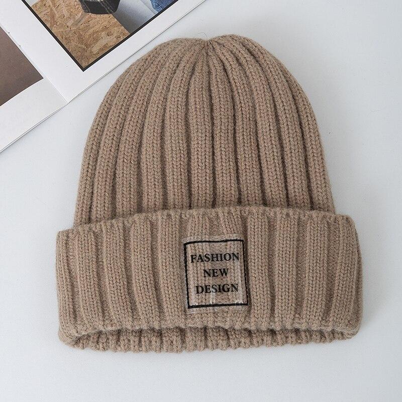 Новые женские зимние шапки, модные теплые Kpop Steetwear, шапка-бини, женские повседневные зимние вязаные шапки с прозрачной этикеткой