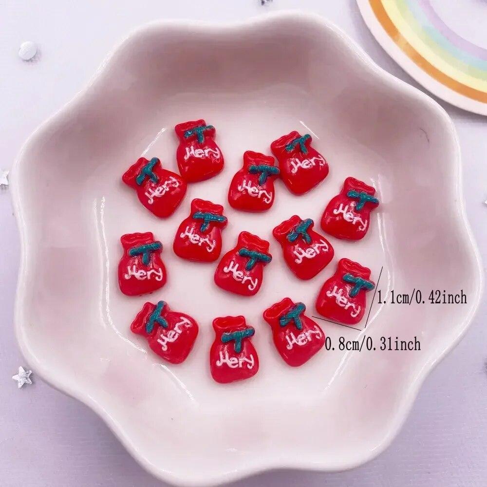 50pcs Resin Mini Colorful Christmas Snowman Tree Snowflower Deer Flat Back Figurines Nail Art DIY Scrapbooks Accessories