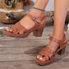 Модные женские сандалии на высоком каблуке без застежки 2025 Легкие сандалии на массивной платформе Дизайнерская обувь Женские Удобные Повседневные Пляжные Сандалии на щиколотке