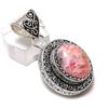 Натуральный Родохрозит Драгоценный Камень 925 Стерлинговое Серебро Ювелирный Кулон 1.73" B9s74