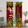 2 Pieces Christmas Window Curtain/set Santa And Tree Print Decorations for Home Room Decoration Christmas Thematic