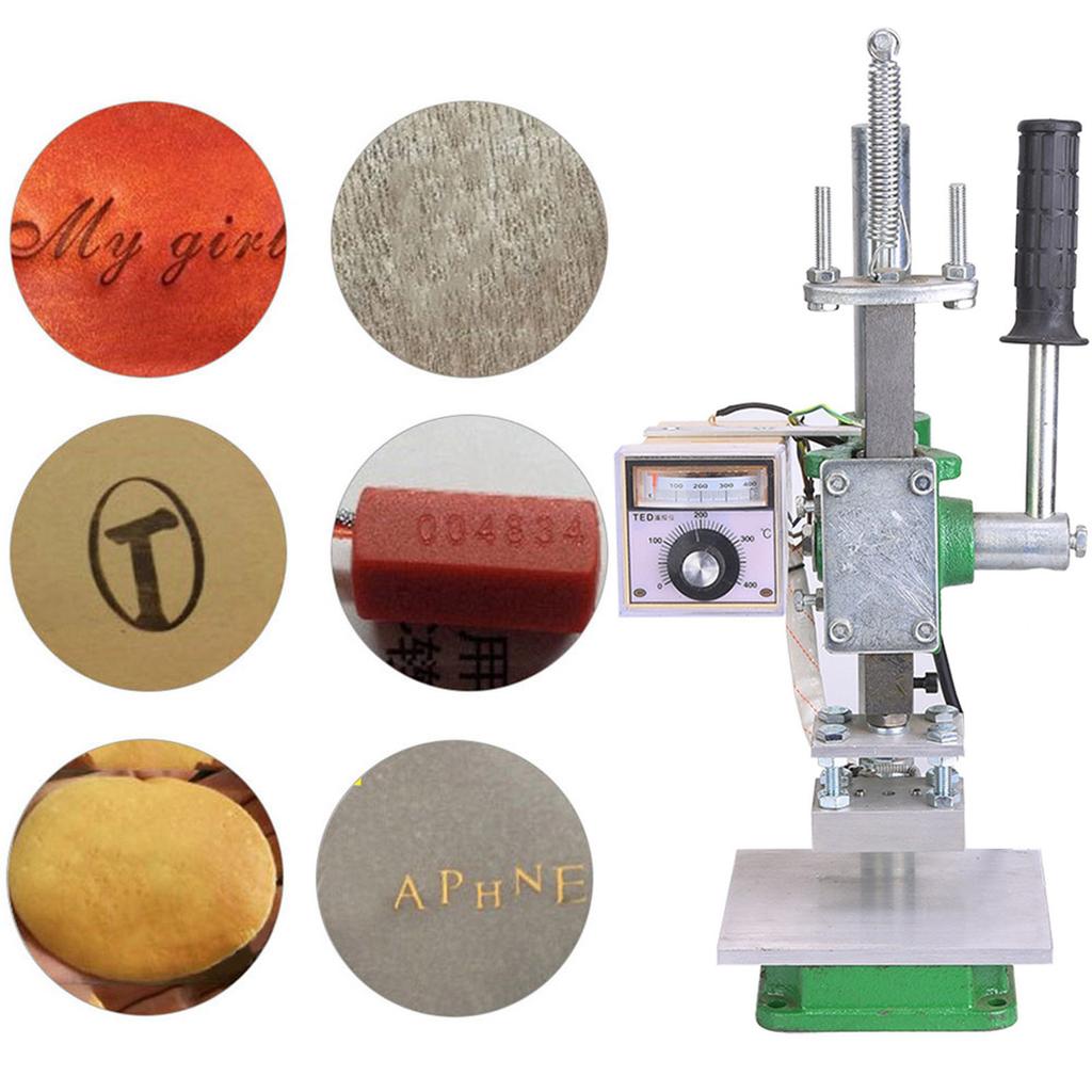 Hot Foil Stamping Machine Portable Leather Craft Pressing Manual Heat Press ToolM EU Plug 220V