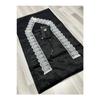 3 Piece French Guipure Embroidered Velvet Dowry Bridal Set Prayer Rug