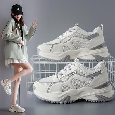 Сетчатые кроссовки, новые летние дышащие женские кроссовки с цветными блоками, студенческая обувь на платформе с мягкой подошвой, оптовая продажа