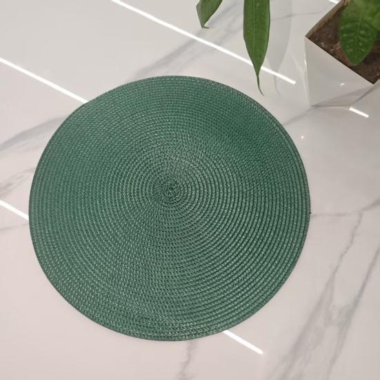 Round Woven PP Placemats Heat Resistant & Oil Proof Simple Solid Color Table Mats for Dining Kitchen Table Modern Home