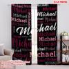 2pcs,2D Plane Printing Curtains Michael Montage(1) Durable Polyester (without Rod) Holiday Perfect for Living Room & Office